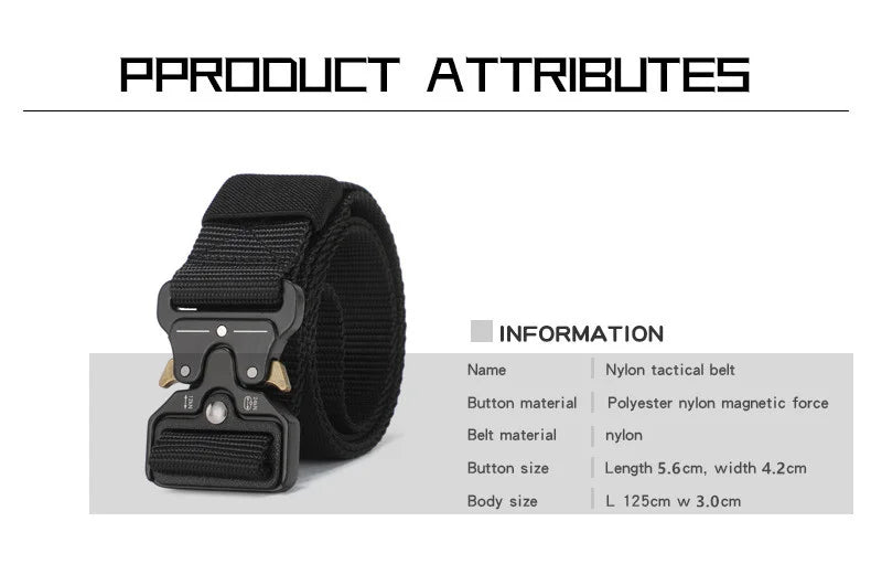 Men's Belt Outdoor Hunting Tactics Belt Multi functional Buckle Nylon Belt High Quality Marine Corps Canvas Belt