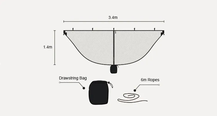 Outdoor Lightweight Travel Portable Separating Hanging Mosquito Net Bugs Net for Camping Hammock