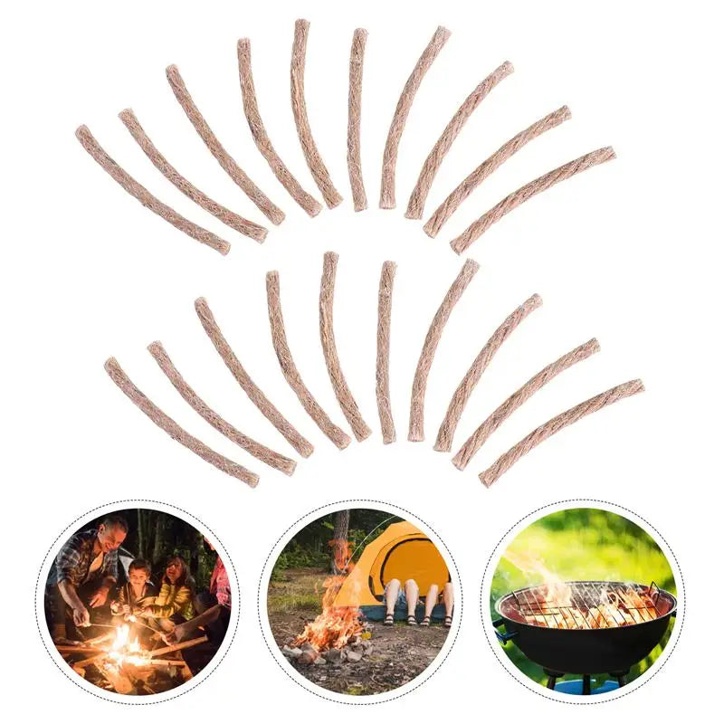 20pcs Survival Artificial Survival Survival Wick Cord Camping Lighter Cord Starters