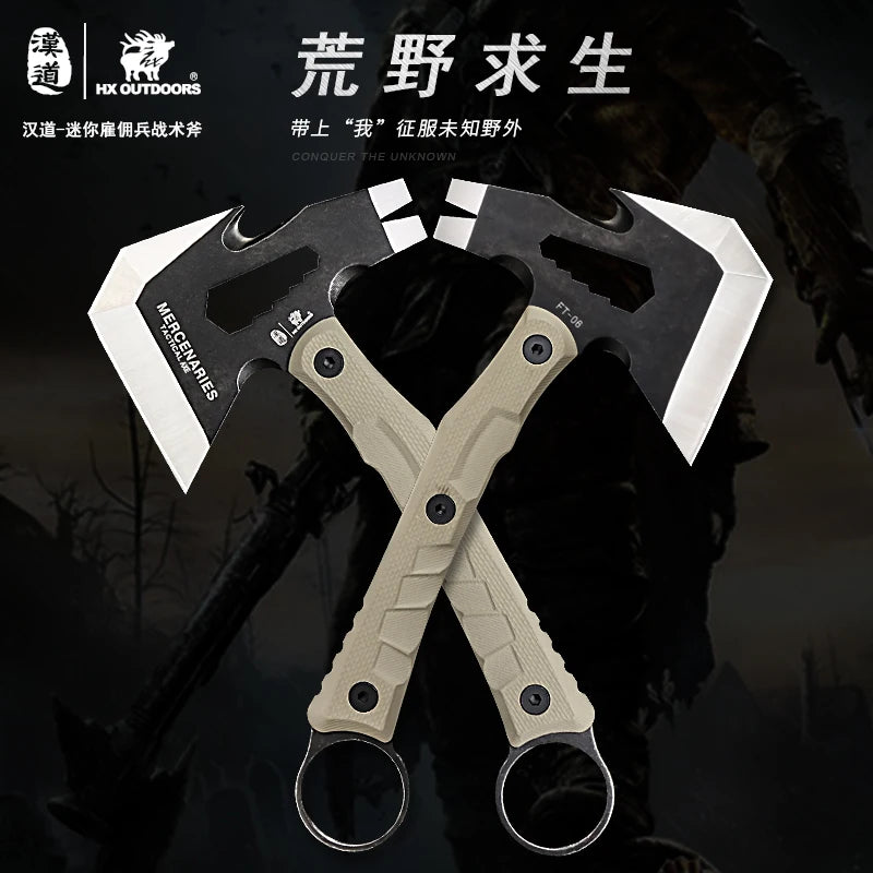 HX OUTDOORS Tactical Survival Axe Camping Axes Hand Hunting Tool Kitchen Gift For Man K Sheath Dropshipping