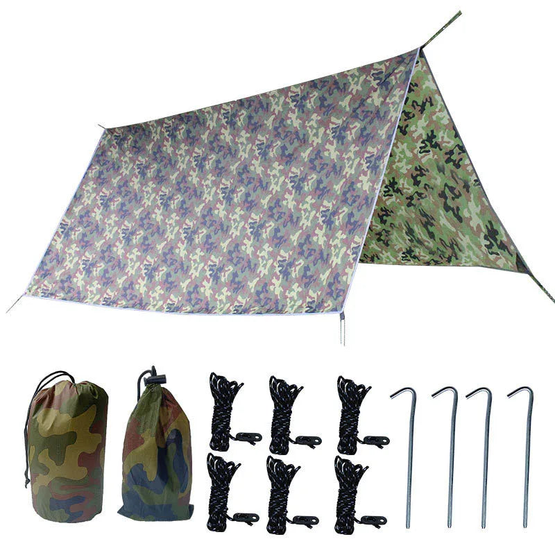 3X3M Camo Sun Shelter Camouflage Tent Tarp Ultralight Shade Awning Outdoor Camping Woodland Jungle Hunting Shooting Fishing