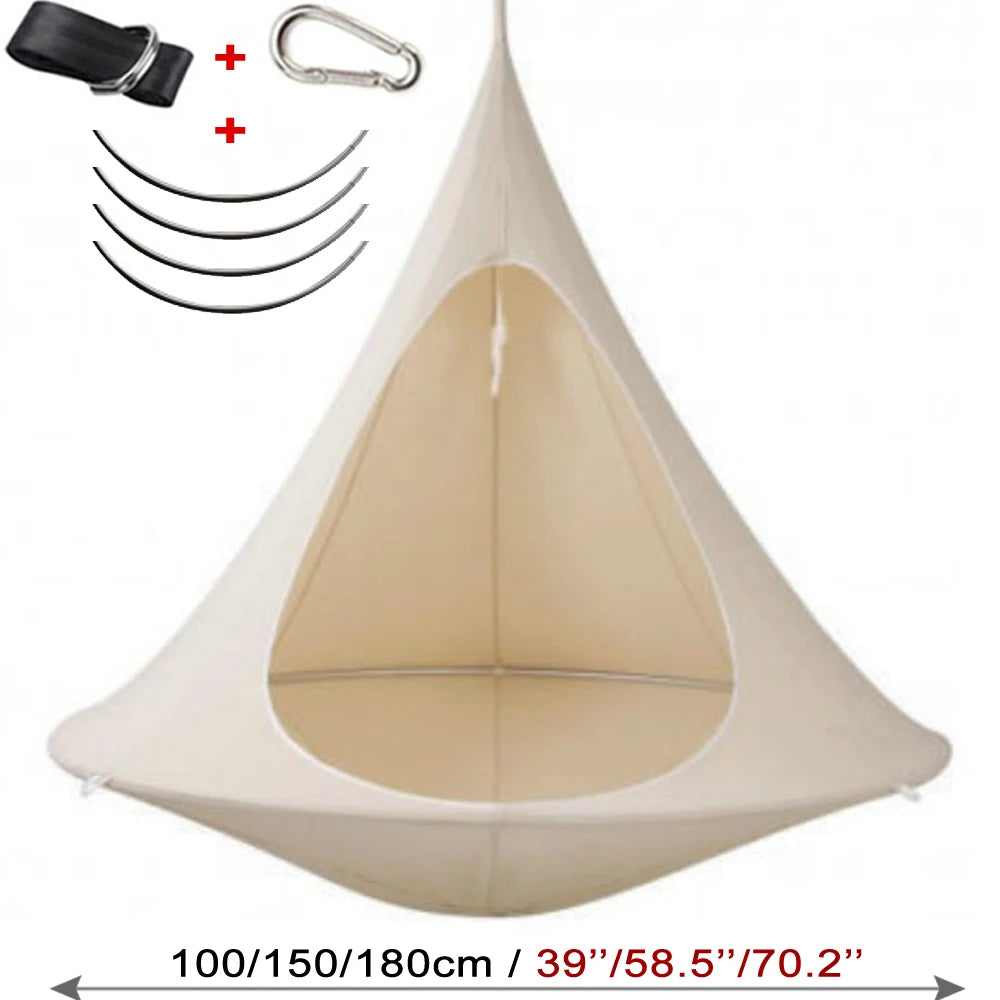 OTAUTAU Outdoor Hammock Tent Bed Hanging Swing Teepee Tree Hamaca Garden Camping Children Bedroom Room Gym Fitness Beds DC001