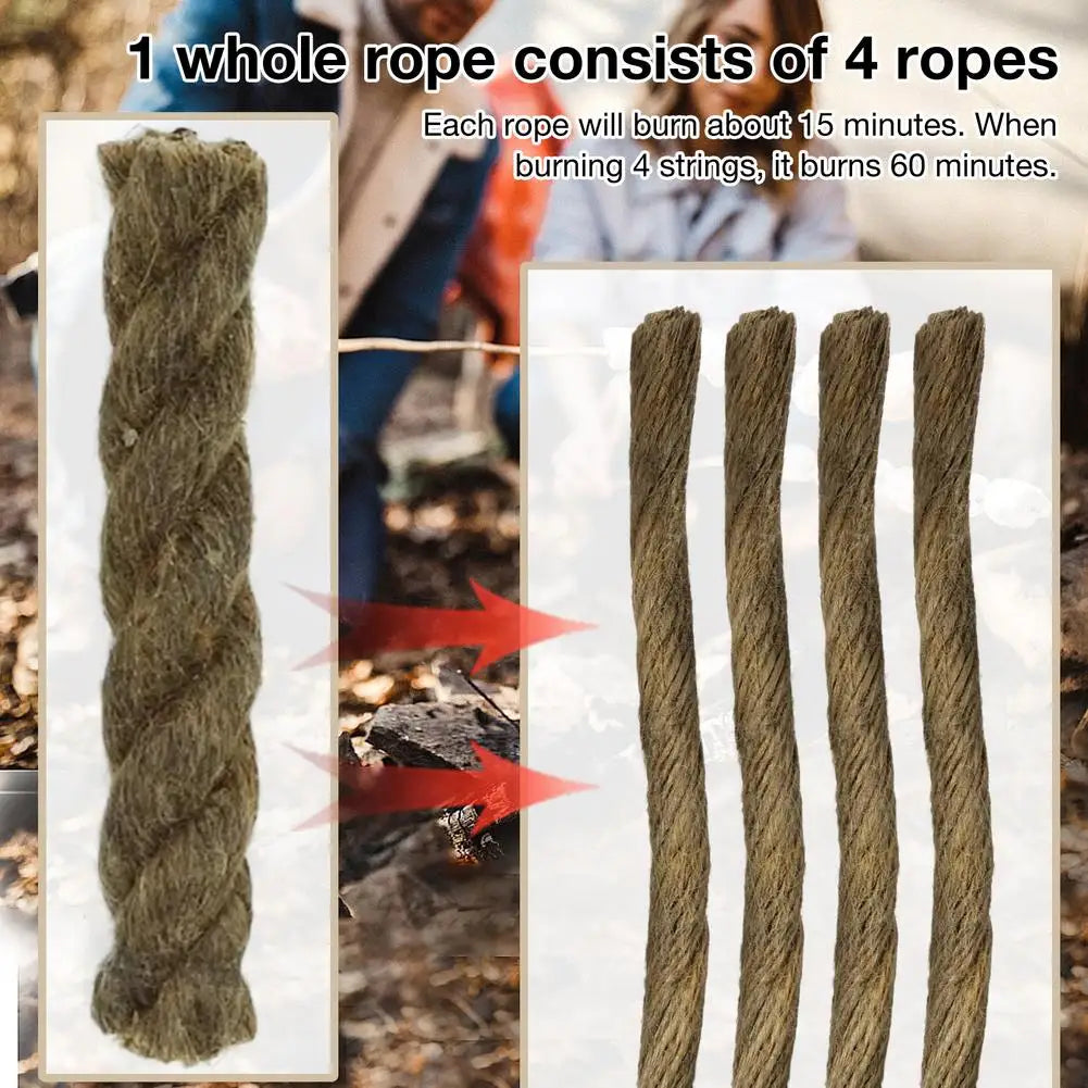 Outdoor Survival Tinder Rope Camping Fire Lighter Waxed Ropes Waterproof Waxed Rope Hemp Twine Cord Fire Starter 10pcs