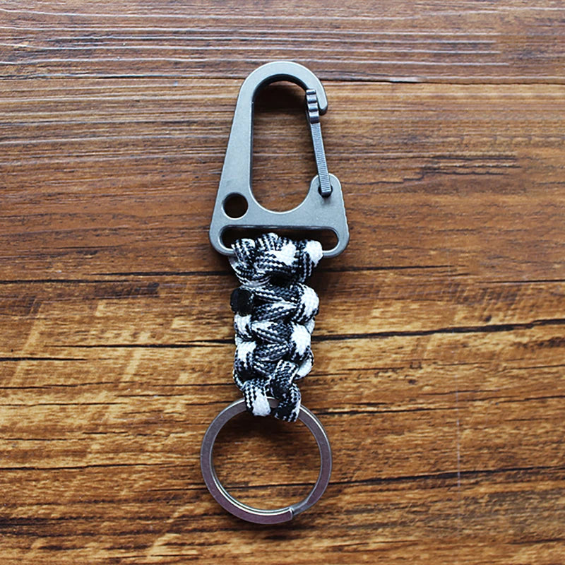 Titanium Alloy Shackle EDC Survival Paracord Keychain Outdoor Hook Buckle