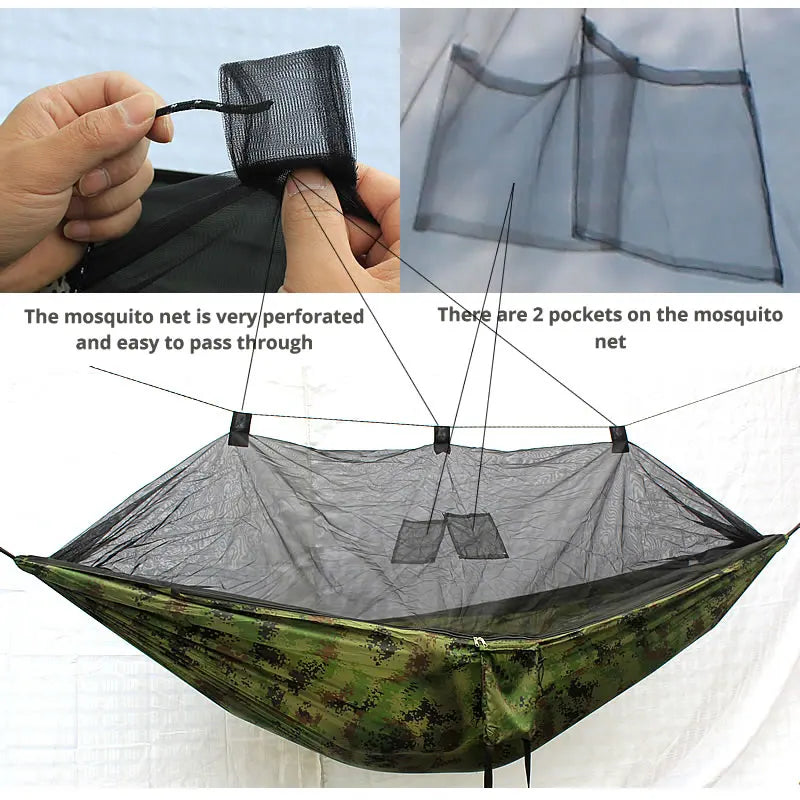 Camping Hammock Tent Outdoor Backpacking Mosquito-Net Travel Lightweight