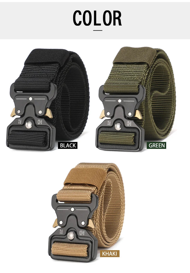 Men's Belt Outdoor Hunting Tactics Belt Multi functional Buckle Nylon Belt High Quality Marine Corps Canvas Belt