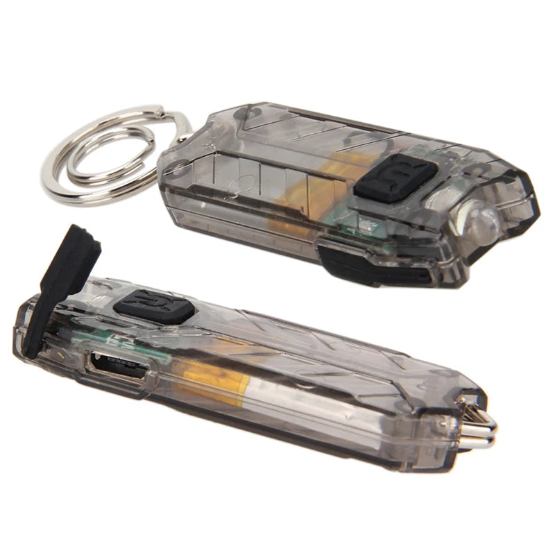 1pc Portable 45LM 2 Modes LED Light Keychain Mini Flashlight Rechargeable USB Torch LED Light Key Chain Camping Outdoor Tools