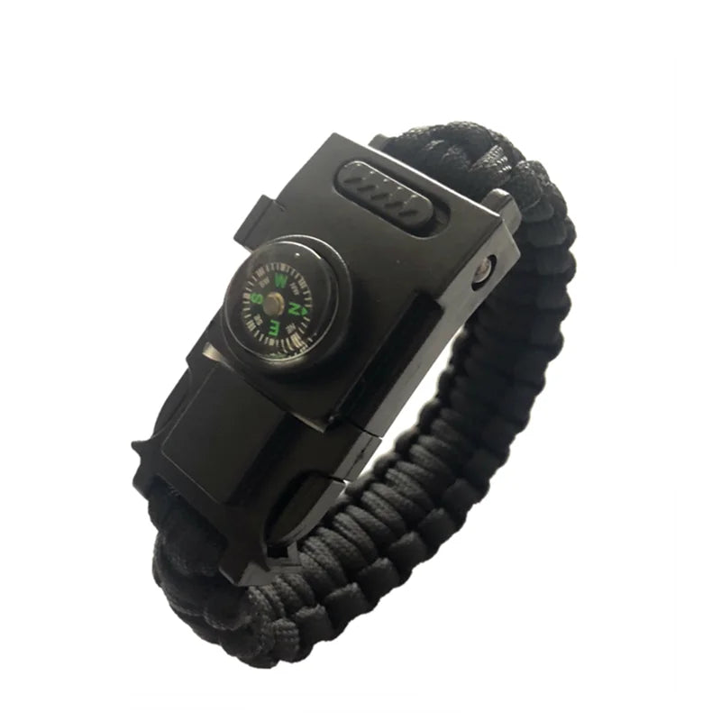 Survive Bracelet Survival Whistle Buckle Multifunction Paracord Bracelet buckle with LED Light For Camping Hiking EDC Tools