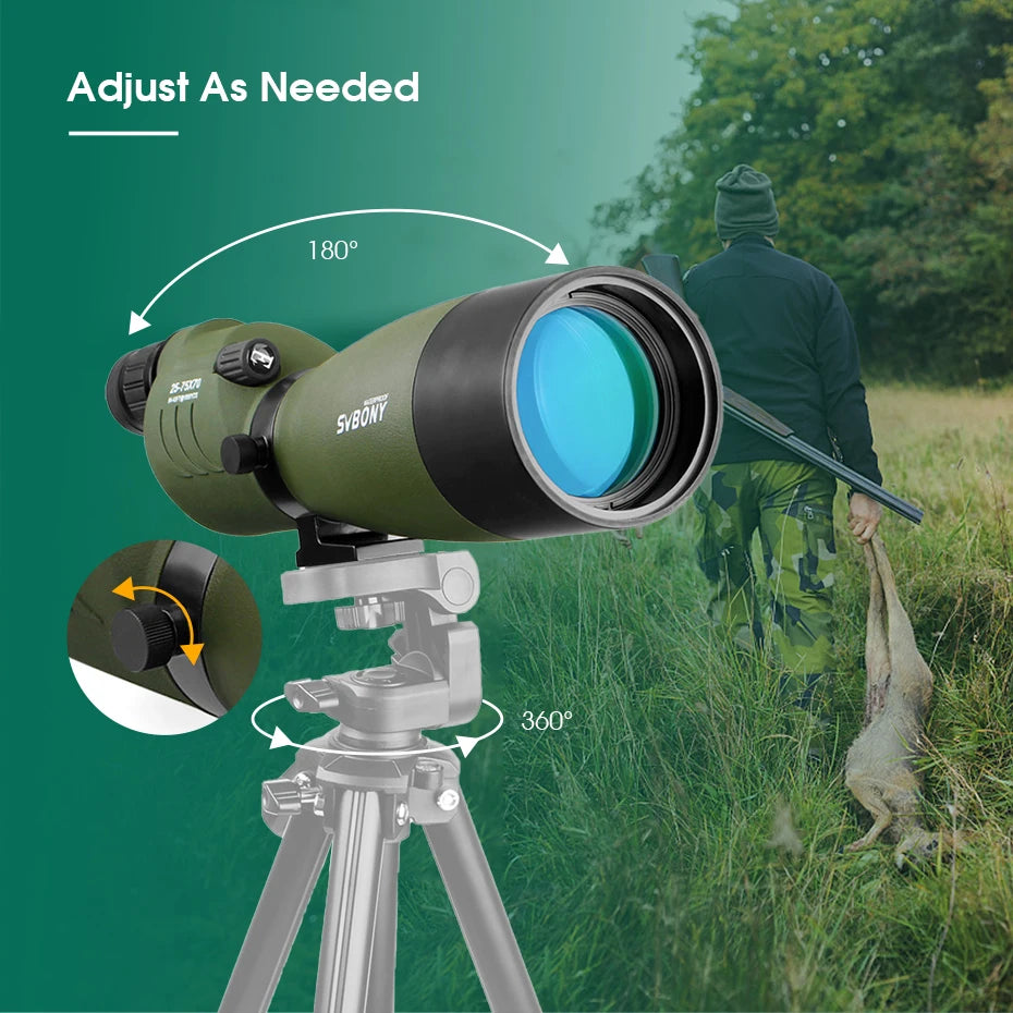 SVBONY F9326A/G 25-75x70 Spotting Scope Zoom Telescope Spyglass Waterproof Powerful Monocular Binoculars Monoculars for Construc