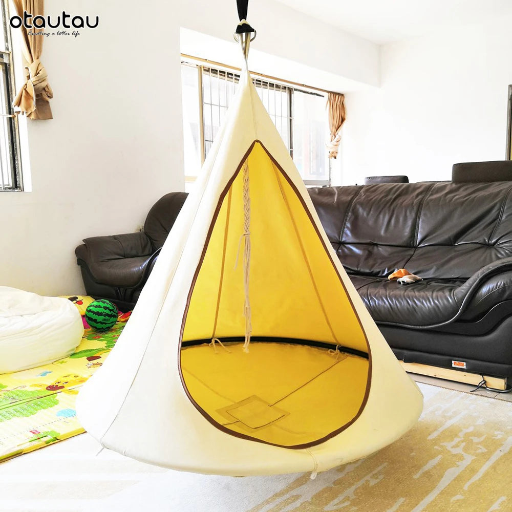 OTAUTAU Outdoor Hammock Tent Bed Hanging Swing Teepee Tree Hamaca Garden Camping Children Bedroom Room Gym Fitness Beds DC001