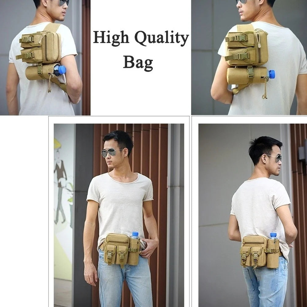 Men's Tactical Casual Fanny Waterproof Pouch Waist Bag Packs Outdoor Military Bag Hunting Bags Tactical Wallet Waist Packs