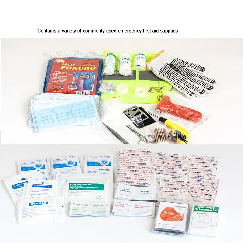 238 pcs Medical Supplies First Aid Kits Car Emergency kit  EVA Waterproof Survival Kits for Home Camping Sports Rescue Treatment