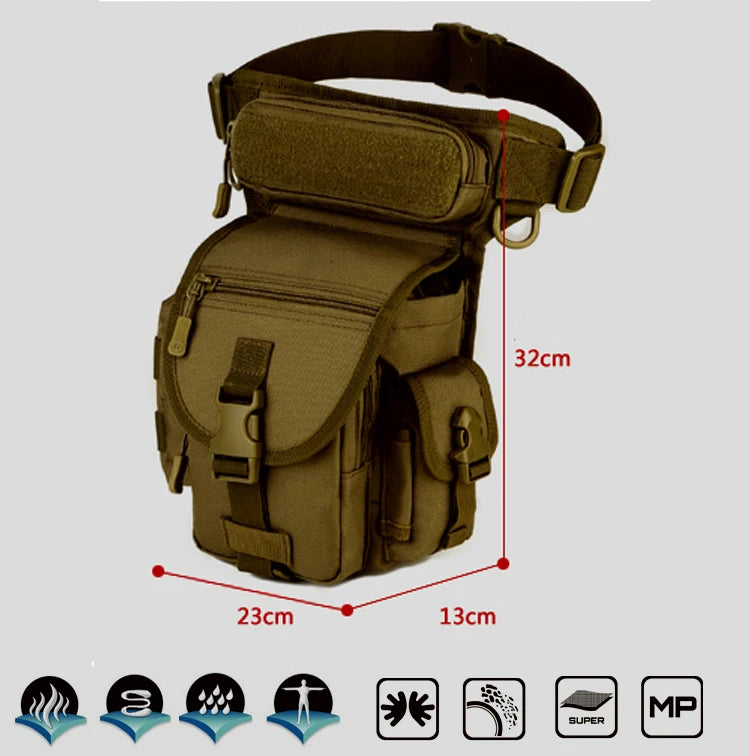 Waterproof Nylon Tactical Drop Leg Bag Molle System Hunting Tool Waist Pack Belt Thigh Pouch Men Women Military Equipment