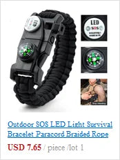 Survive Bracelet Survival Whistle Buckle Multifunction Paracord Bracelet buckle with LED Light For Camping Hiking EDC Tools