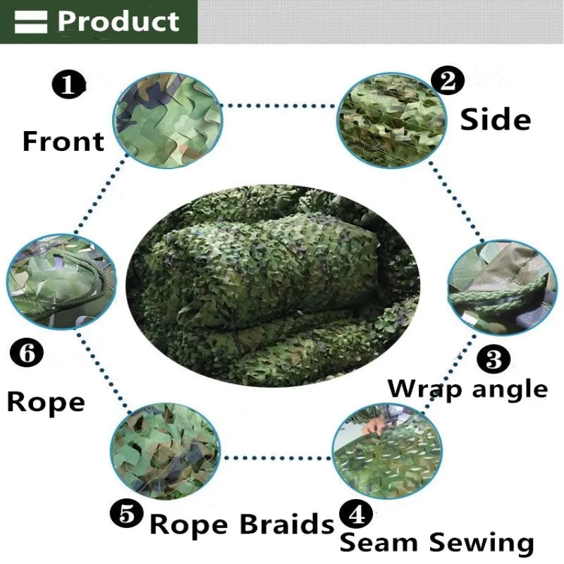 large Camouflage Net Camo Hunting Garden Enclosure Nets Car Mesh Canopy Sun Shelter Tent Tarp Camping Awning Fishing