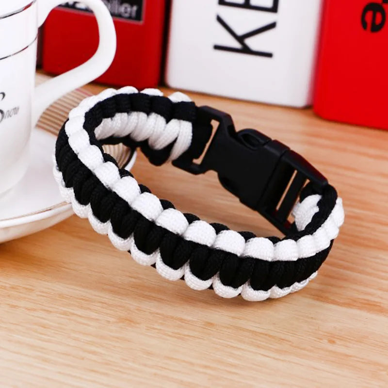 Men's New Survival Paracord Bracelet For Men Outdoor Camping Hiking Buckle Wristband Women Rope Bracelet Male Jewelry