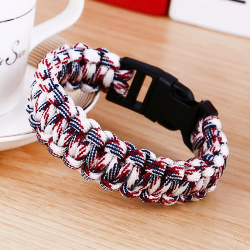 Men's New Survival Paracord Bracelet For Men Outdoor Camping Hiking Buckle Wristband Women Rope Bracelet Male Jewelry