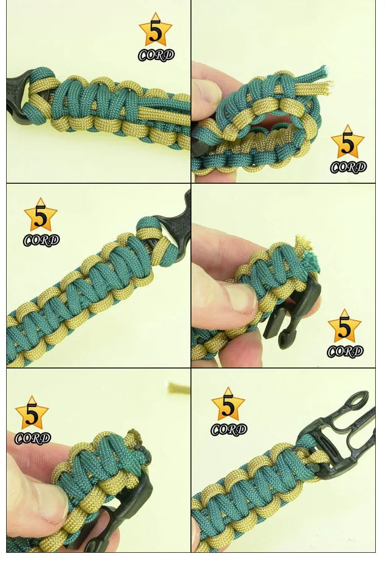 Emergency Paracord 550 4mm Led Lights Camping Rope Parachute Cord Bracelet Survival Multifunction outdoor tools Camping survival