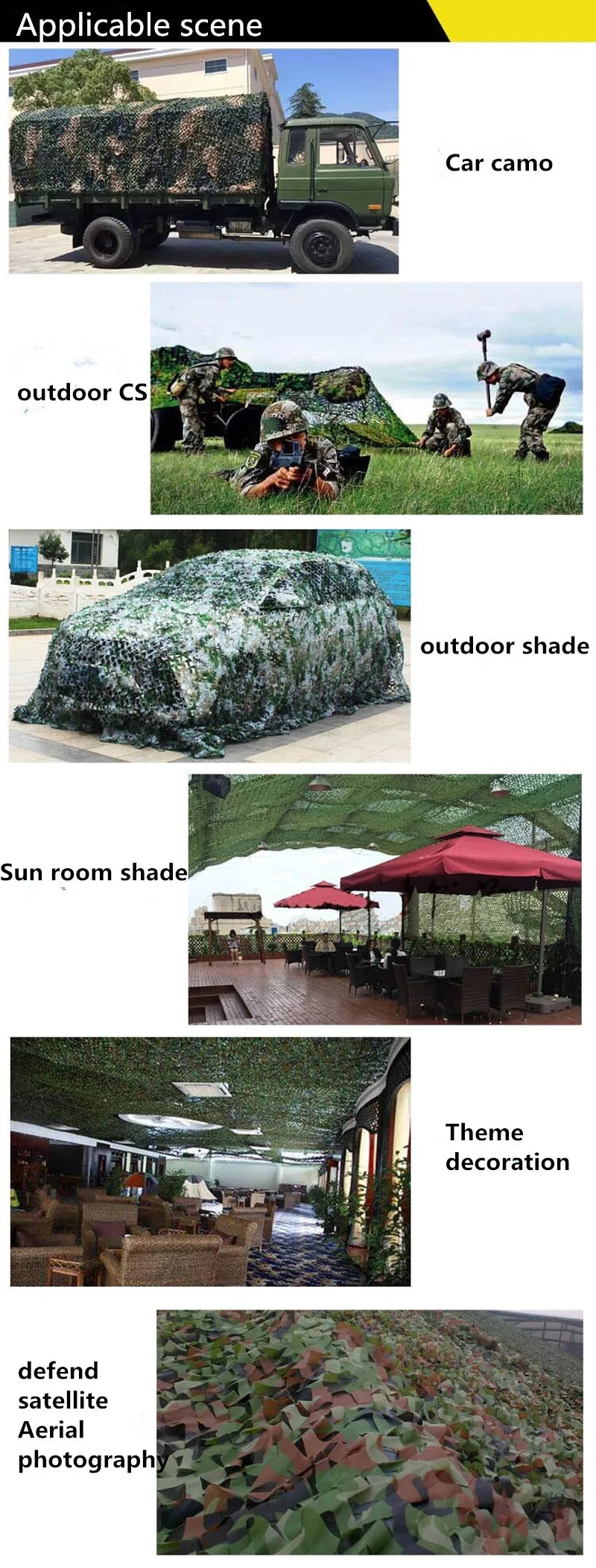 4x4m Military Camouflage Camo Net Outdoor camping tarp sun shelter awning tent Hiking military camouflage fishing net