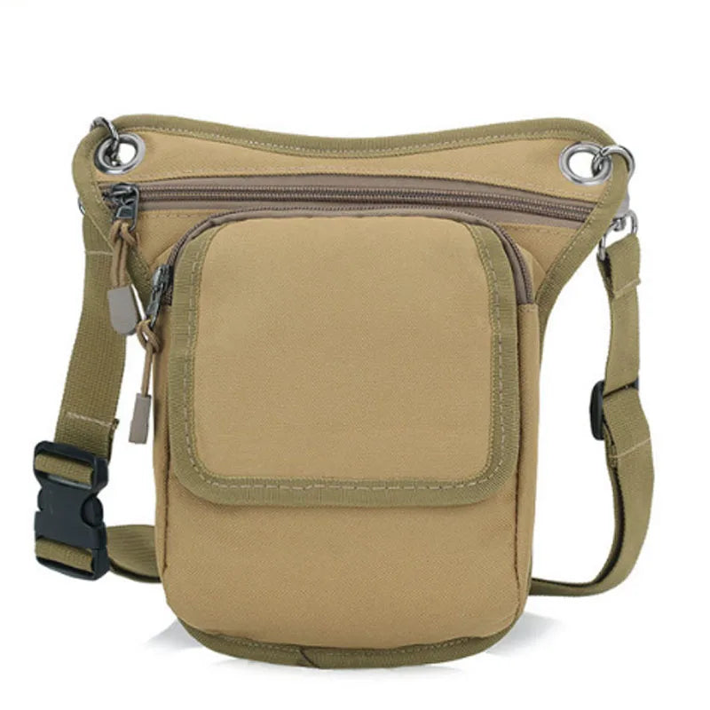 Men Military Nylon Leg Bag Fanny Waist Pack Belt Hip Bum Motorcycle Rider Drop Thigh Pouch Retro Crossbody Shoulder Bags