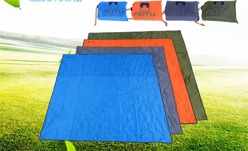 Tent Tarp 215 X 215cm Camping Mat Large Waterproof Oxford Cloth  Material Camping Picnic Beach Moisture-Proof Mat sunshade