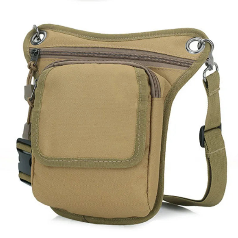 Men Military Nylon Leg Bag Fanny Waist Pack Belt Hip Bum Motorcycle Rider Drop Thigh Pouch Retro Crossbody Shoulder Bags