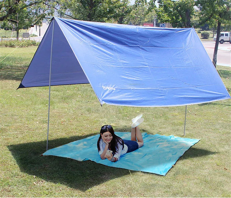 Tent Tarp 215 X 215cm Camping Mat Large Waterproof Oxford Cloth  Material Camping Picnic Beach Moisture-Proof Mat sunshade