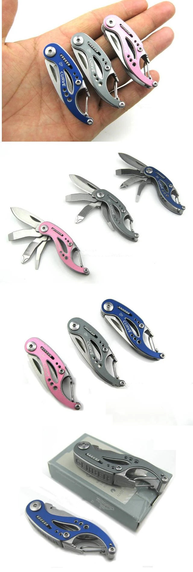 Outdoor Folding Curve Multifunctional Combination Opener Tool Little Whale Pocket Portable Gadget EDC Camping Survival Keychain