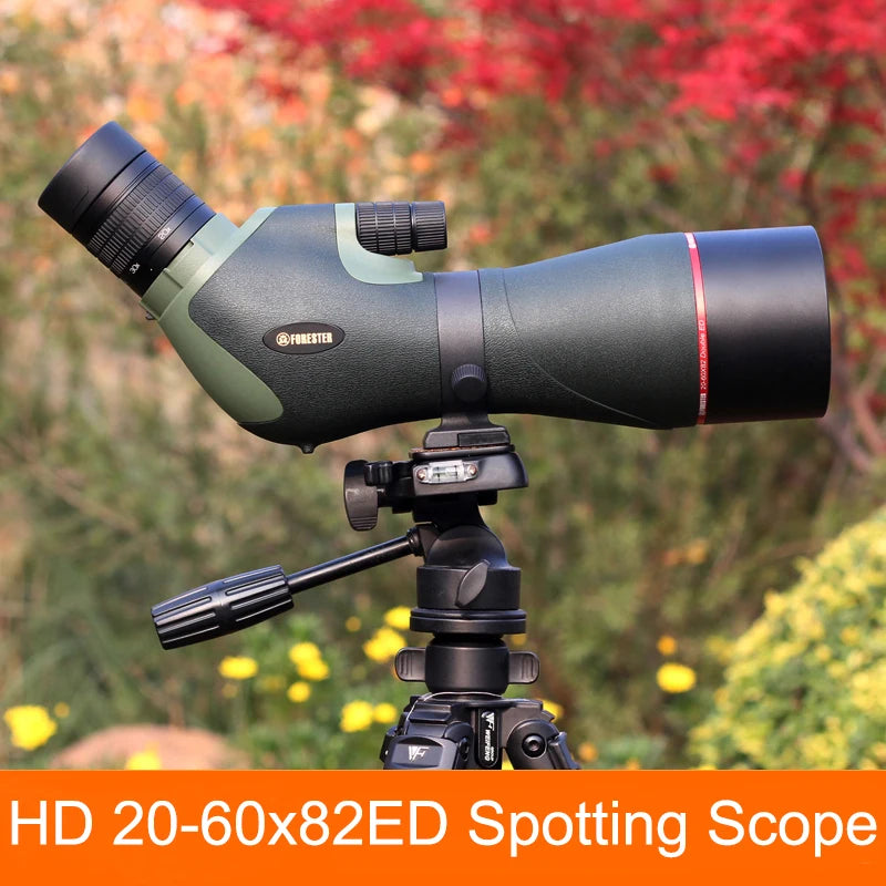 20-60x82ED Spotting Scope w/ Double ED Glass Lens HD Optical Zoom Monocular Telescope for Outdoor Camping Bird Moon Watching