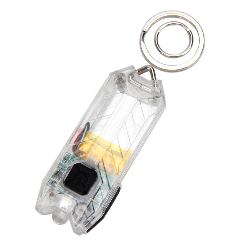 1pc Portable 45LM 2 Modes LED Light Keychain Mini Flashlight Rechargeable USB Torch LED Light Key Chain Camping Outdoor Tools