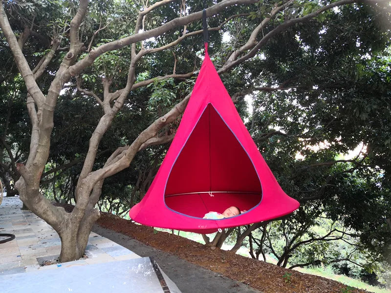 OTAUTAU Outdoor Hammock Tent Bed Hanging Swing Teepee Tree Hamaca Garden Camping Children Bedroom Room Gym Fitness Beds DC001