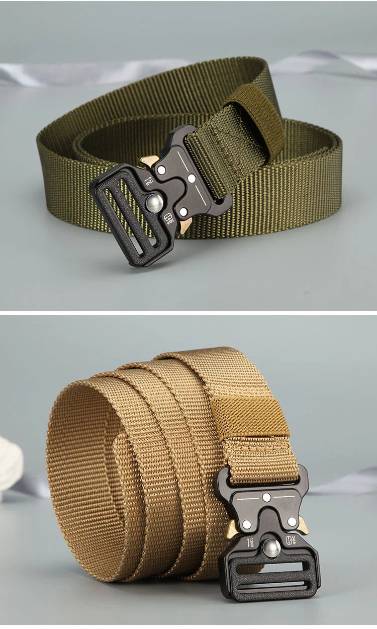 Men's Belt Outdoor Hunting Tactics Belt Multi functional Buckle Nylon Belt High Quality Marine Corps Canvas Belt