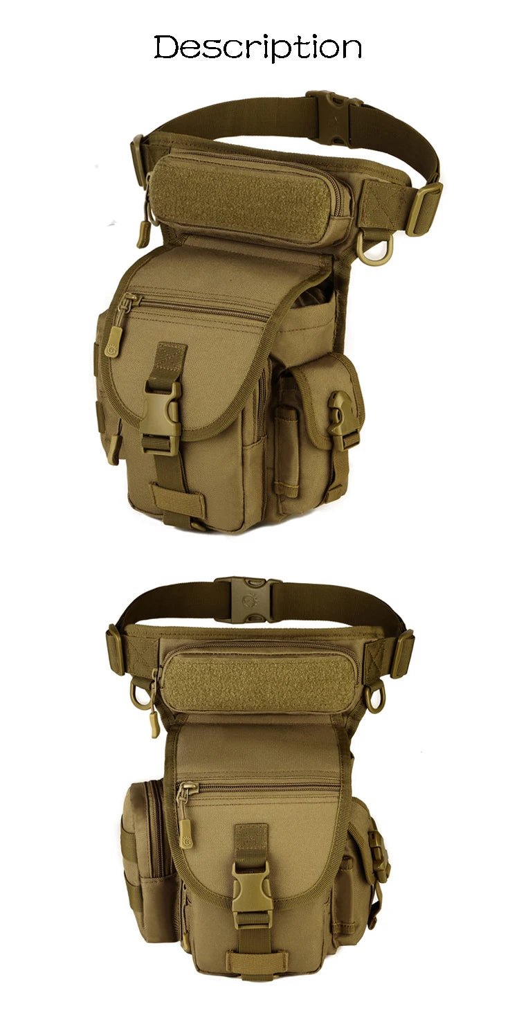 Waterproof Nylon Tactical Drop Leg Bag Molle System Hunting Tool Waist Pack Belt Thigh Pouch Men Women Military Equipment