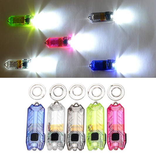 1pc Portable 45LM 2 Modes LED Light Keychain Mini Flashlight Rechargeable USB Torch LED Light Key Chain Camping Outdoor Tools