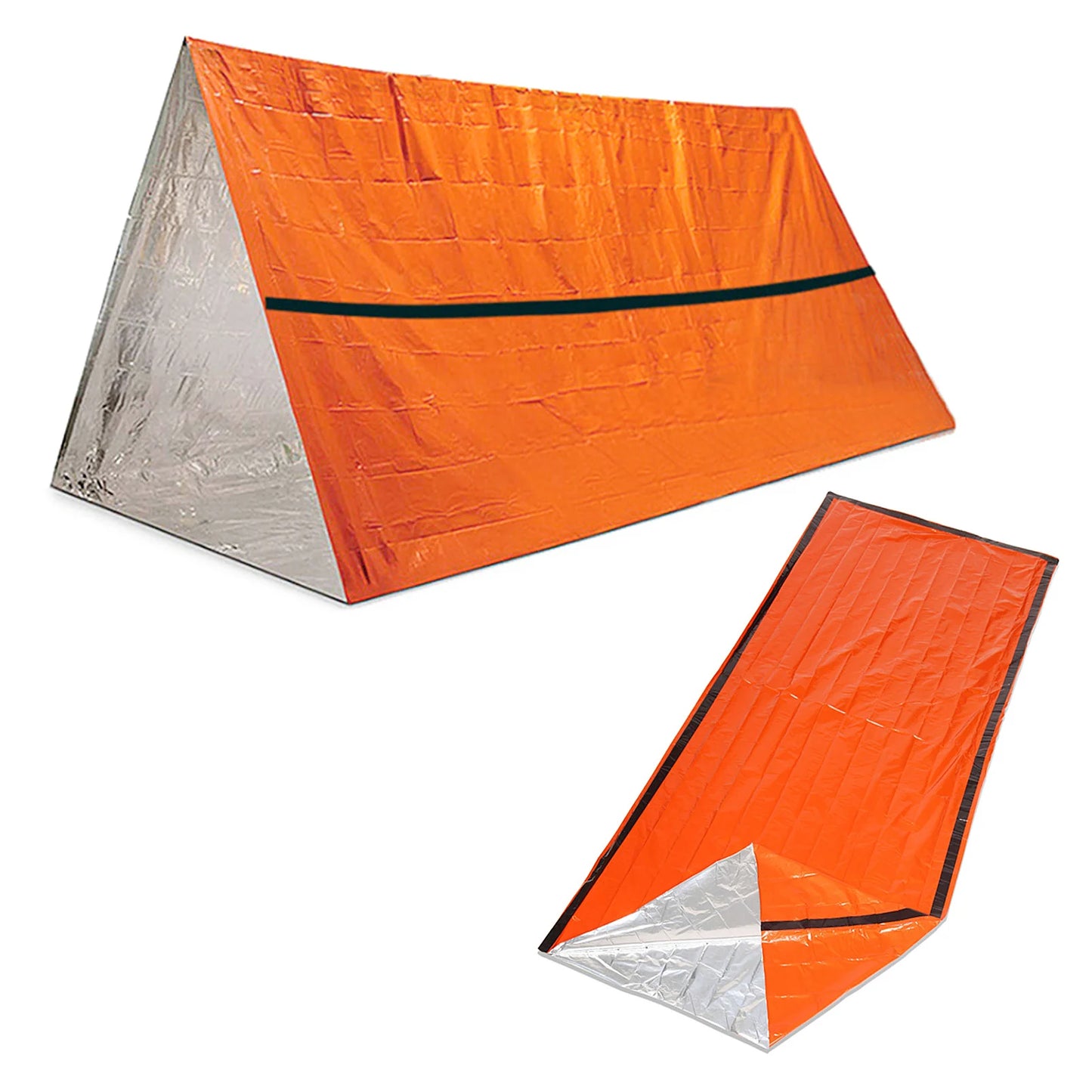 Outdoor Waterproof Emergency Survival Tent Shelter with Sleeping Bag for Camping Hiking Adventure Emergency Survival Tent