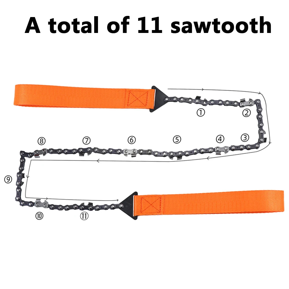 Emergency Camping Hiking Tool 11 Sawtooth Outdoor Tools Hand Zipper Saw Garden Logging Survival Chain Saw Portable