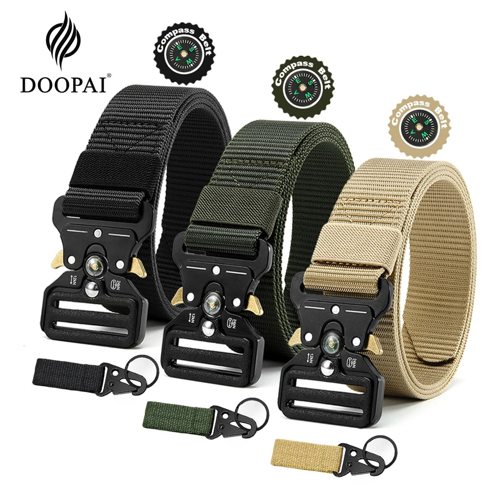 Men's Belt Army Outdoor Hunting Compass Tactical Multi Function Combat Survival Marine Corps Canvas For Nylon Male Luxury Belts