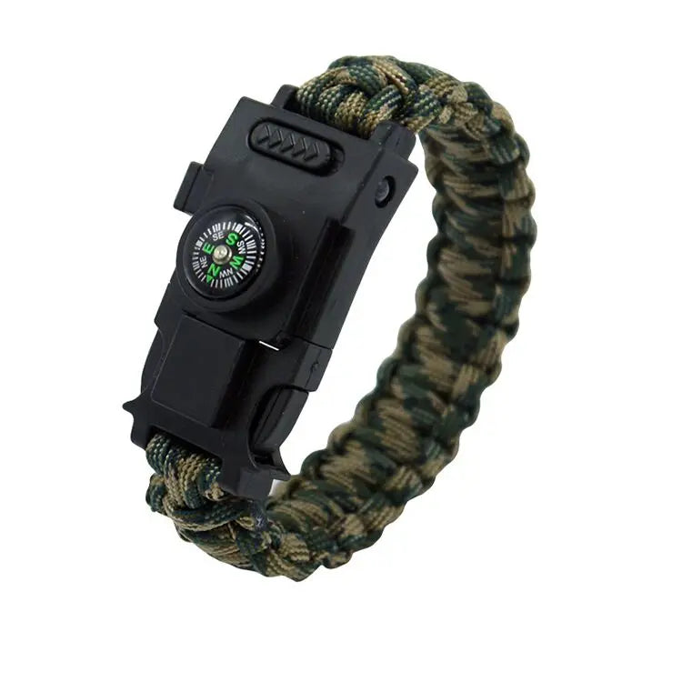 Survive Bracelet Survival Whistle Buckle Multifunction Paracord Bracelet buckle with LED Light For Camping Hiking EDC Tools