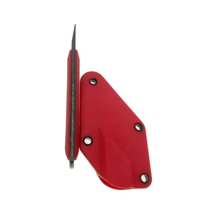 440C Steel Mini Fixed Blade Knife Stone Wash Pocket EDC Knife ABS Handle Paper Trimmers Camping Tool Necklace With Case