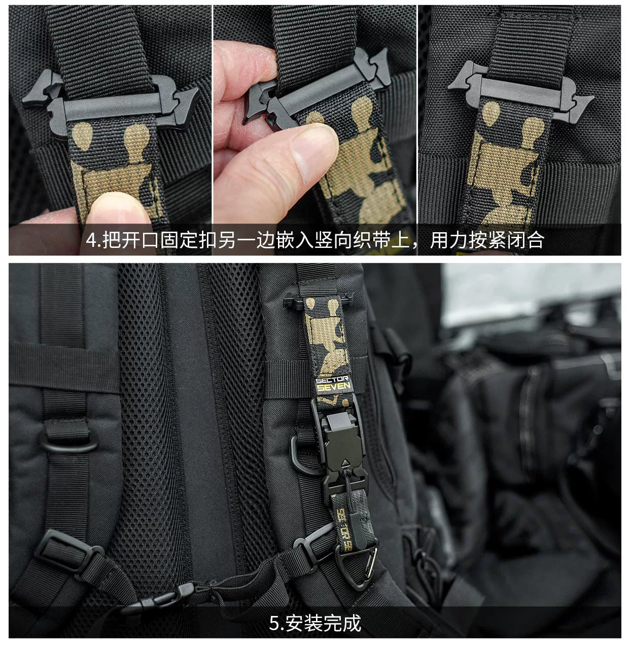 Tactical Multipurpose Triangle Quick Detachment Buckle Belt Quick Hanging Single Hook Survival Keychain EDC