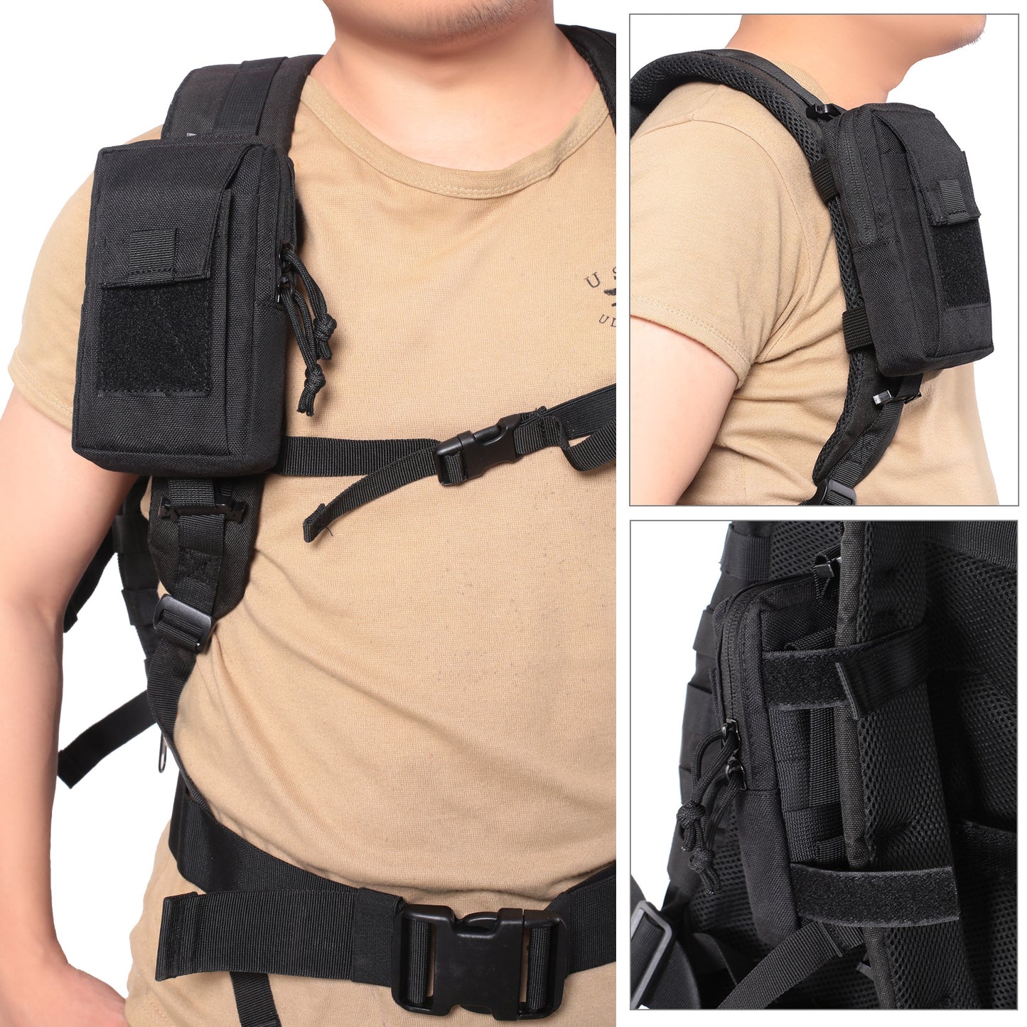 Molle Backpack Strap Bag Phone Holder Outdoor Sports Running Accessories Hunting EDC Tool Waist Pouch