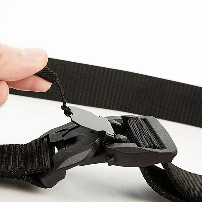 Tactical Belt Magnetic Buckle Quick Release Elastic Belt Casual Nylon Tooling Training Belt Men Trousers Belt