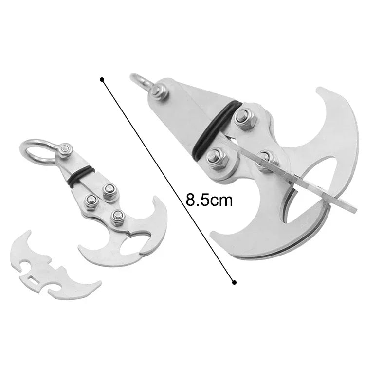 Outdoor Stainless Steel Mountaineering Hooks Folding Multifunctional Grab Hooks Survival Outdoor Climbing Camping Gear Tools