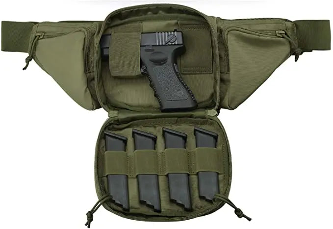 Gun Holster Fanny Pack Fits Glock K Ruger S&W M&amp P Shield Taurus Sig Sauer Springfield Beretta Kimber Walther