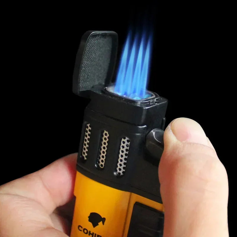 New COHIBA Lighter High Power Blue Flame Cigar Creative Lighter Torch Outdoor  Barbecue for Camping Taste Men's Gifts