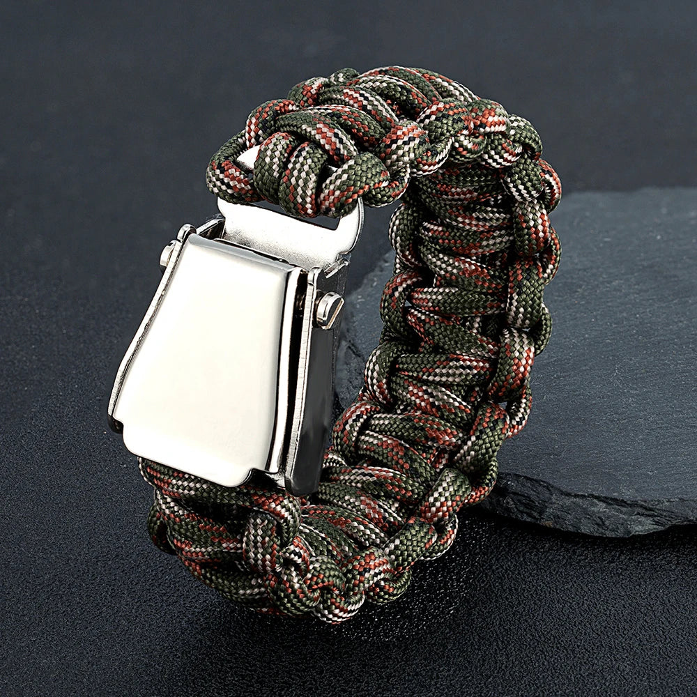 High-strength Paracord Bracelet Outdoor Rock Climbing Emergency Survival Rope Wristband Bracelets Stainless Steel Buckle