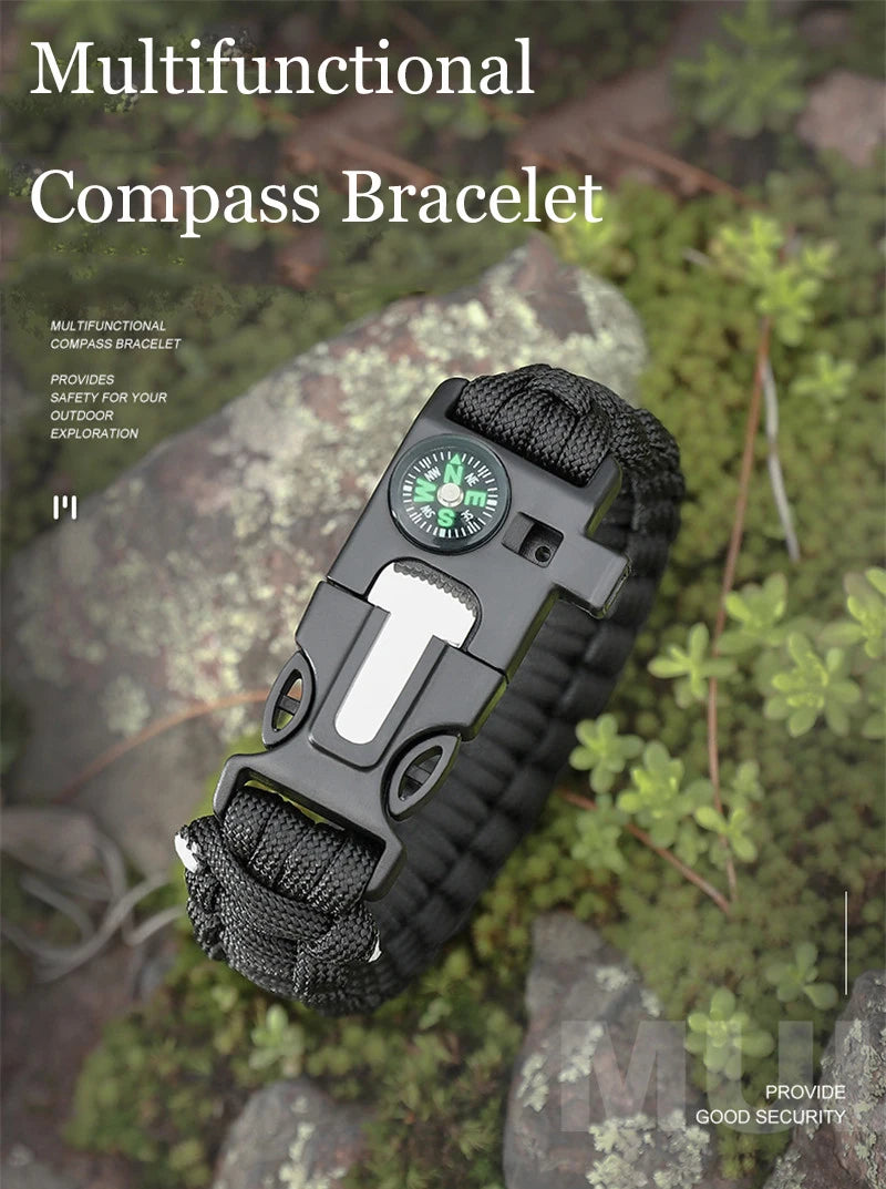 Outdoor Multi-function Paracord Survival Bracelet Men Women Camping Adventure Emergency Rescue Survival Rope Bracelet