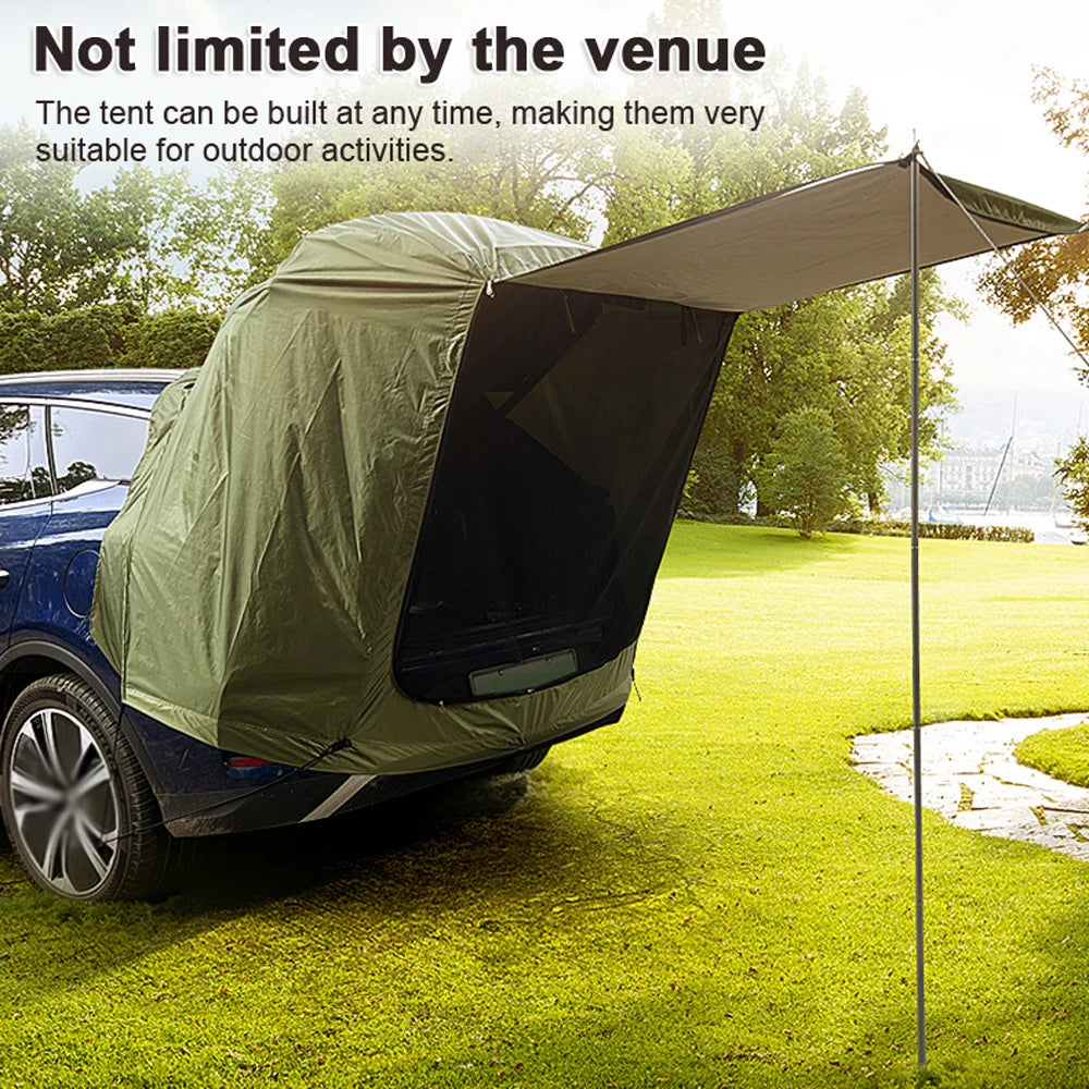 Outdoor Car Rear Tent Camping Picnic Car Rear Tent with Canopy Car Rear Extension Tent Sunshine-Proof Rain-Proof Car Rear Tent