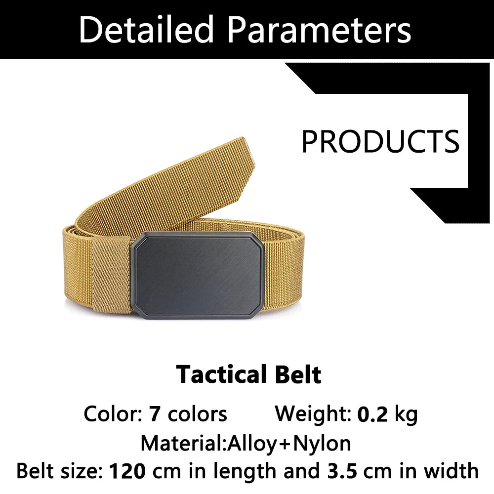 TUSHI Men Aluminium Outdoor Hunting Magnetic Tactical Belt Multi Function Combat Survival Quality Marine Corps Canvas Nylon Belt