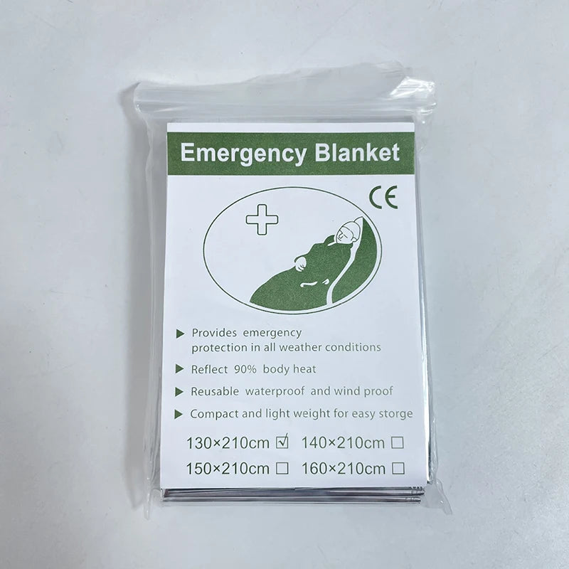 4pcs Emergency Blanket Outdoor Survive First Aid Rescue Kit Windproof Waterproof Foil Thermal Blanket For Camping